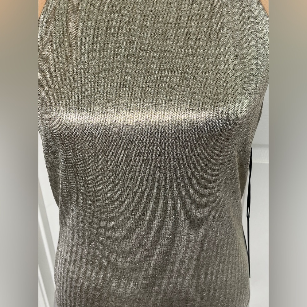 House of Harlow 1960 Metallic Silver Halter Bodysuit - Picture 9 of 16